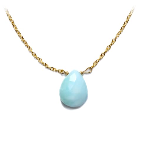 laydown image of Women's Larimar Little Gemstone Necklace