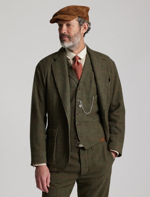 on model image of Braid Wool Blazer