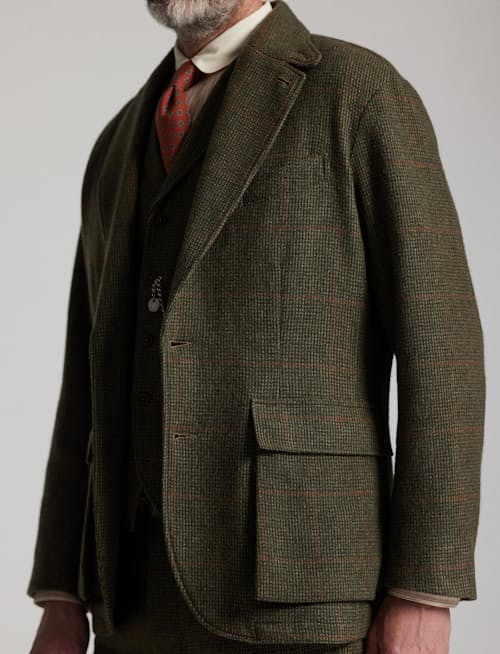 on model image of Braid Wool Blazer