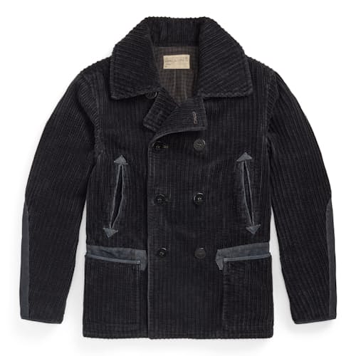 laydown image of Corduroy Port Peacoat