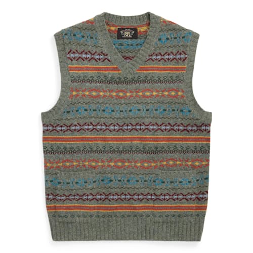 laydown image of Fair Isle Jacquard Sweater Vest