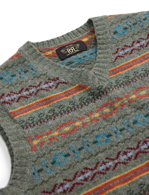 laydown detail image of Fair Isle Jacquard Sweater Vest