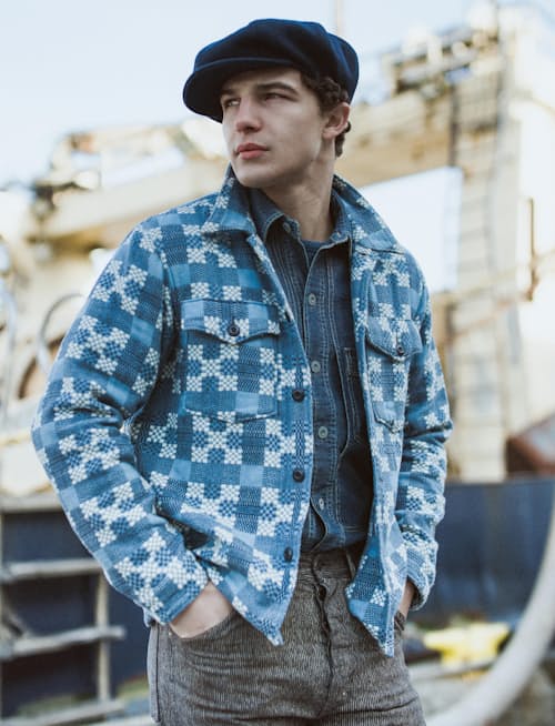 lifestyle image of Jacquard Regiment Overshirt