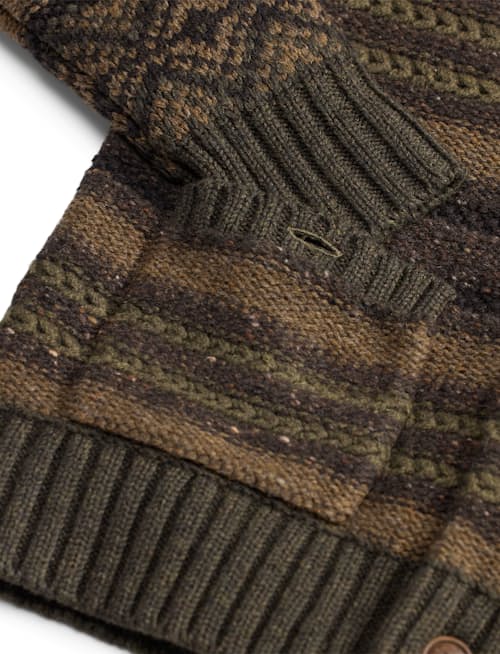 laydown detail image of Jacquard Shawl Cardigan
