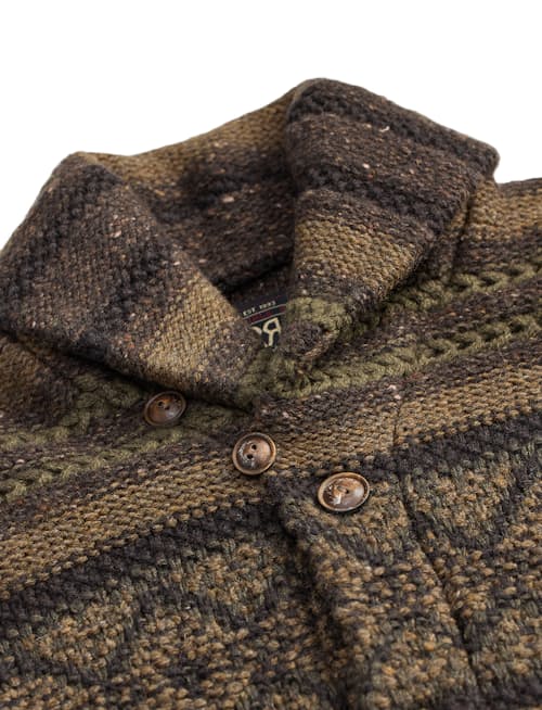 laydown detail image of Jacquard Shawl Cardigan