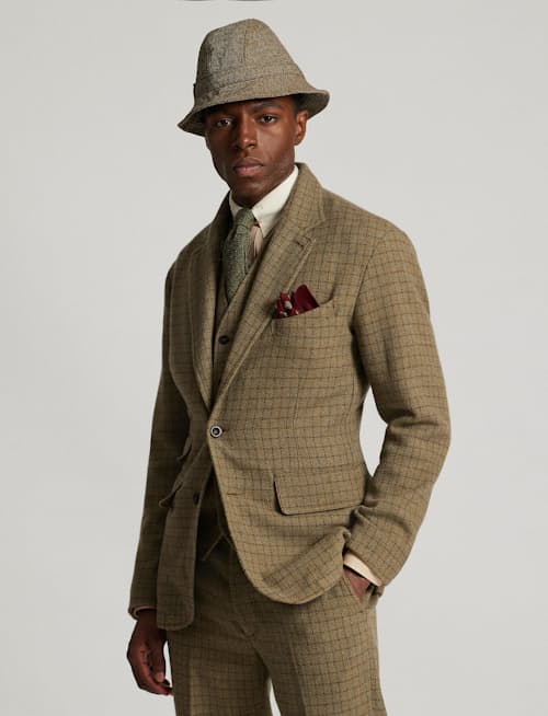 on model image of Morris Wool Blazer