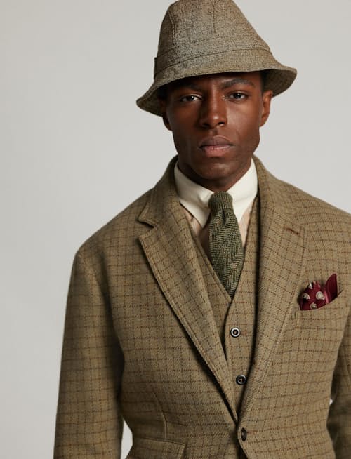 on model image of Morris Wool Blazer