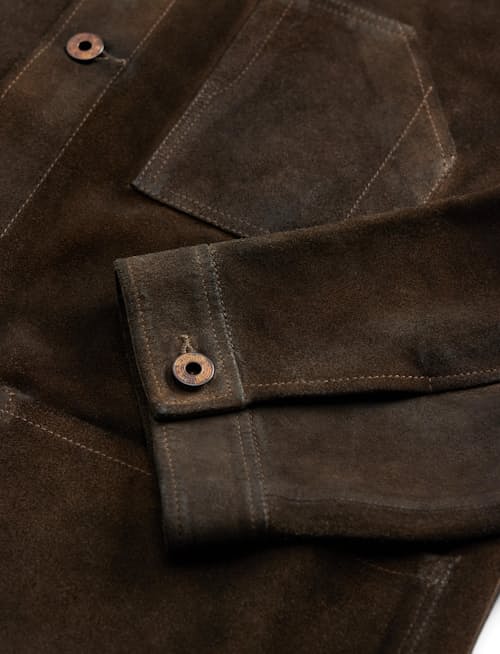 laydown detail image of Roughout Suede Kenmare Shirt Jacket