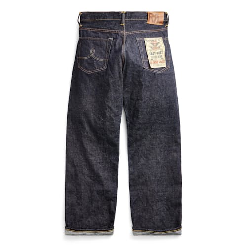 laydown image of Straight Fit Selvedge Denim Jeans