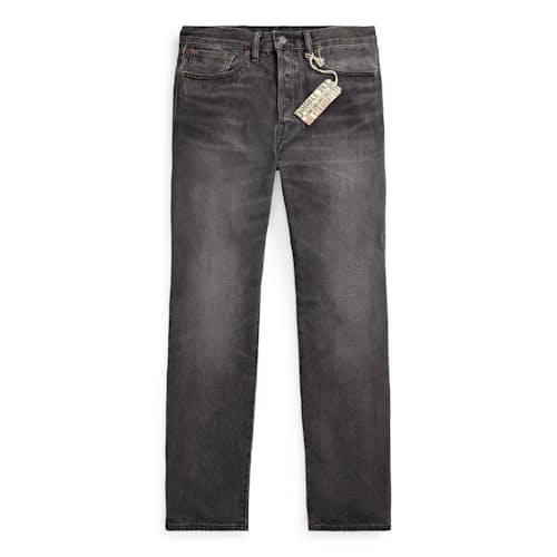 laydown image of Straight Fit Selvedge Denim Jeans