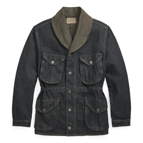 laydown image of Vintage Indigo Hugo Denim Jacket