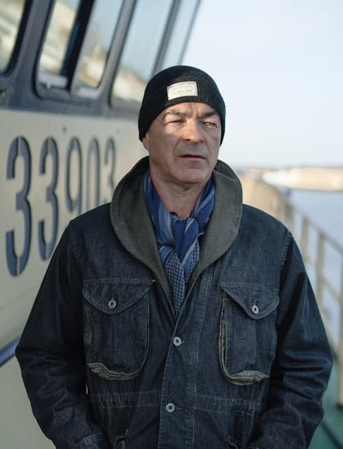 lifestyle image of Vintage Indigo Hugo Denim Jacket