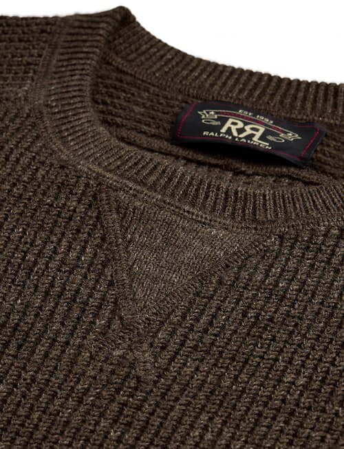 laydown detail image of Waffle Knit Crewneck Sweater