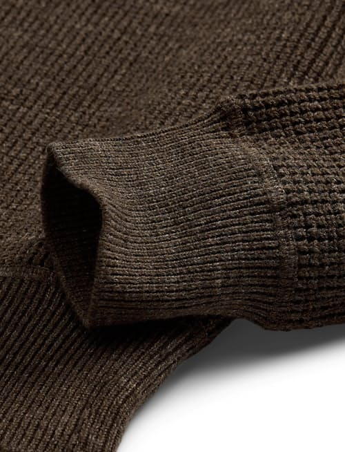 laydown detail image of Waffle Knit Crewneck Sweater