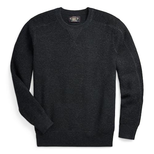 laydown image of Waffle Knit Crewneck Sweater