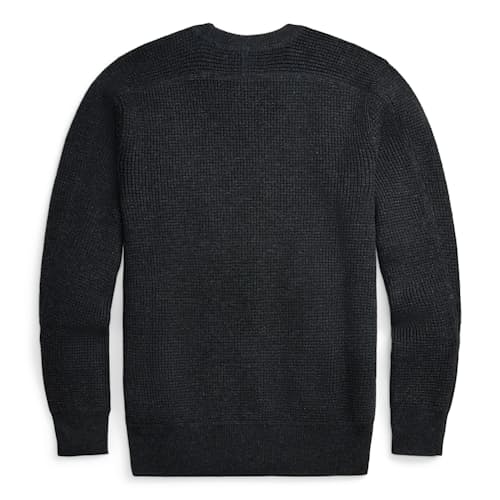 laydown image of Waffle Knit Crewneck Sweater