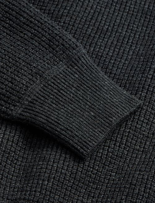 laydown detail image of Waffle Knit Crewneck Sweater