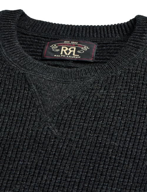 laydown detail image of Waffle Knit Crewneck Sweater
