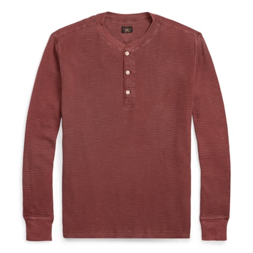 laydown image of Waffle Knit Henley