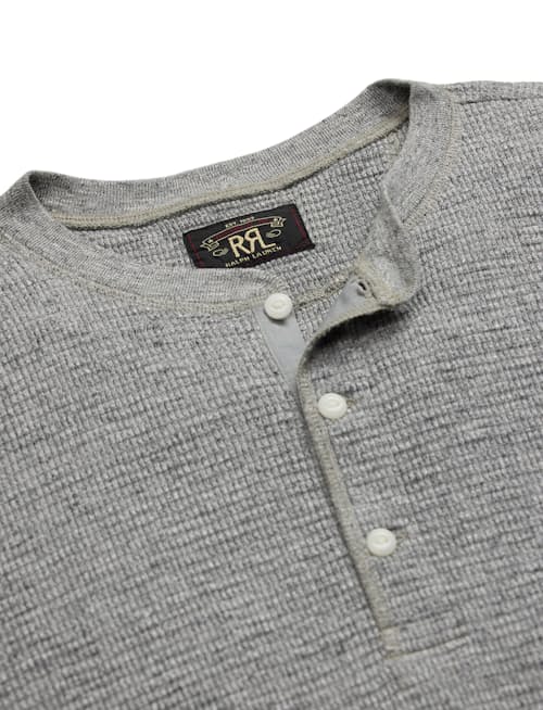 laydown detail image of Waffle Knit Henley T-Shirt