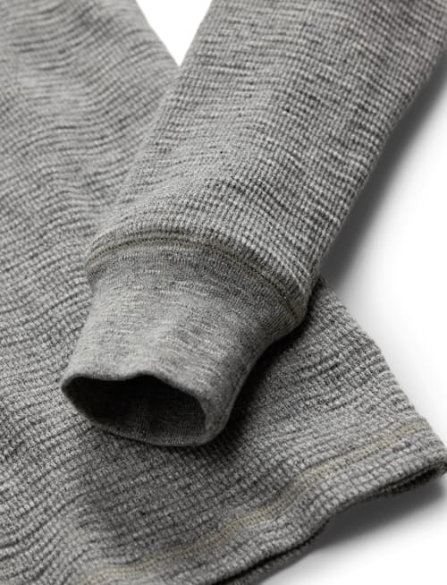 laydown detail image of Waffle Knit Henley T-Shirt