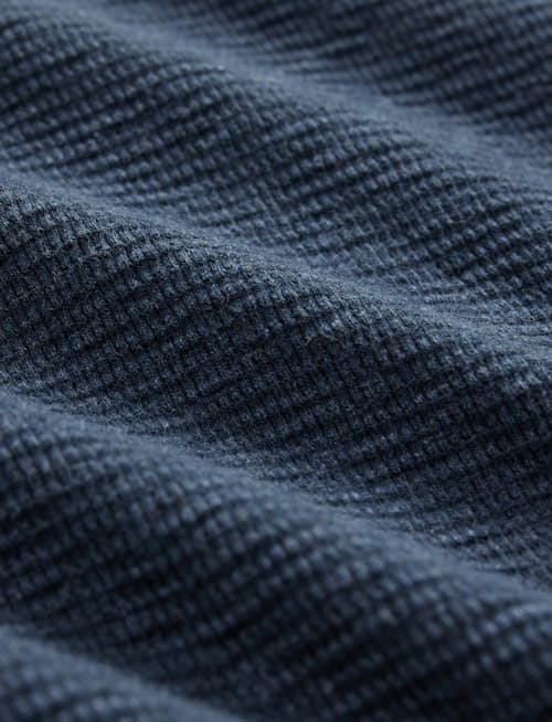laydown detail image of Waffle Knit Henley T-Shirt