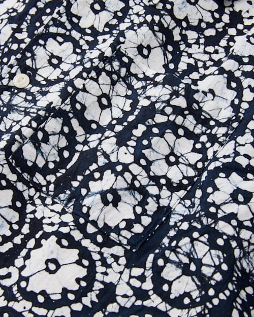 laydown detail image of Block Print Camp Collar Shirt