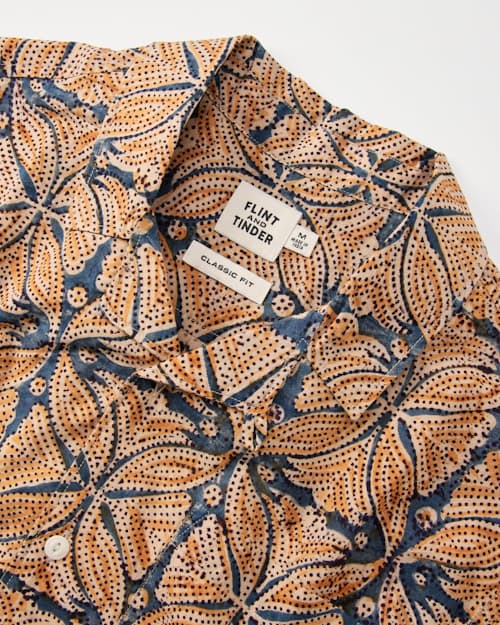 laydown detail image of Block Print Camp Collar Shirt