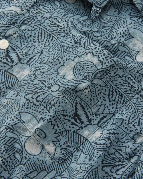 laydown detail image of Block Print Camp Collar Shirt