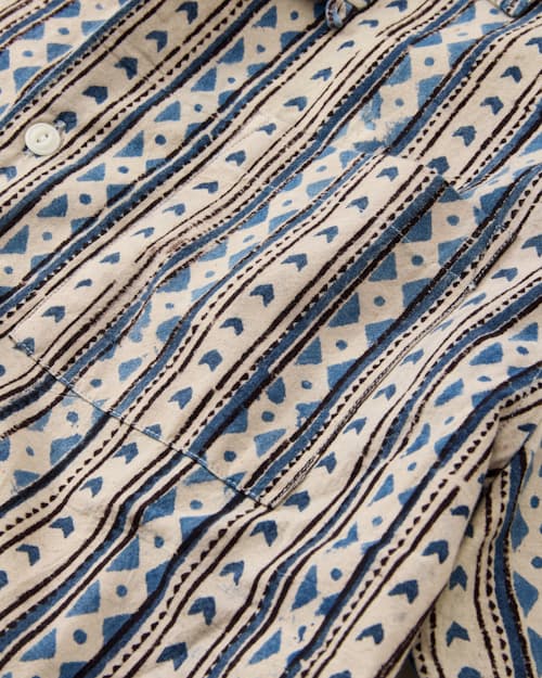 laydown detail image of Block Print Camp Collar Shirt