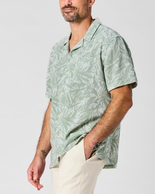 lifestyle image of Open Weave Camp Collar Shirt
