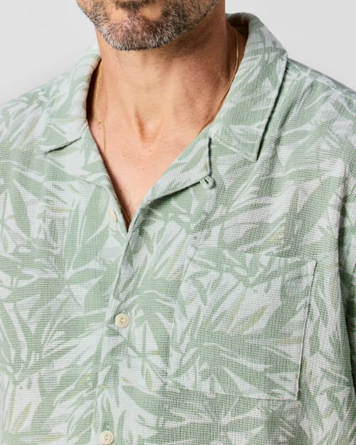lifestyle image of Open Weave Camp Collar Shirt