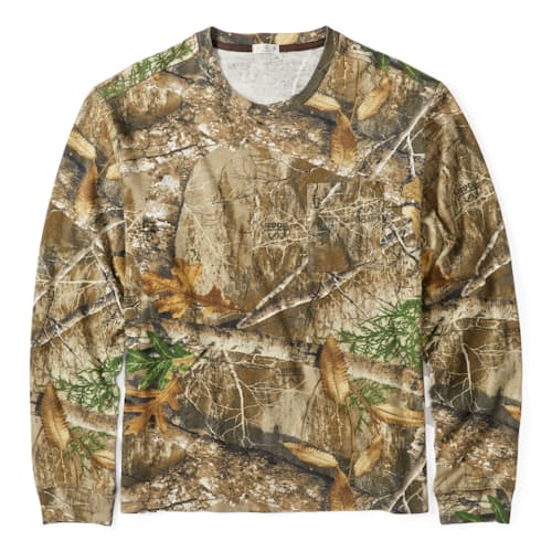 laydown image of Realtree® Camo Long Sleeve Pocket T-Shirt