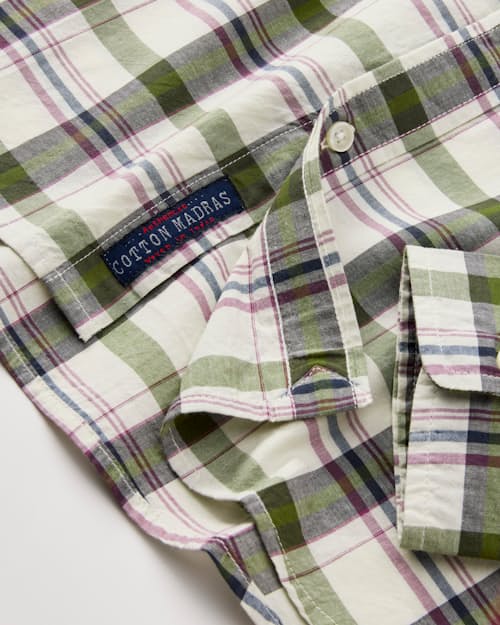 laydown detail image of Madras Long Sleeve Button Down
