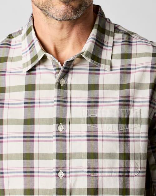on model image of Madras Long Sleeve Shirt