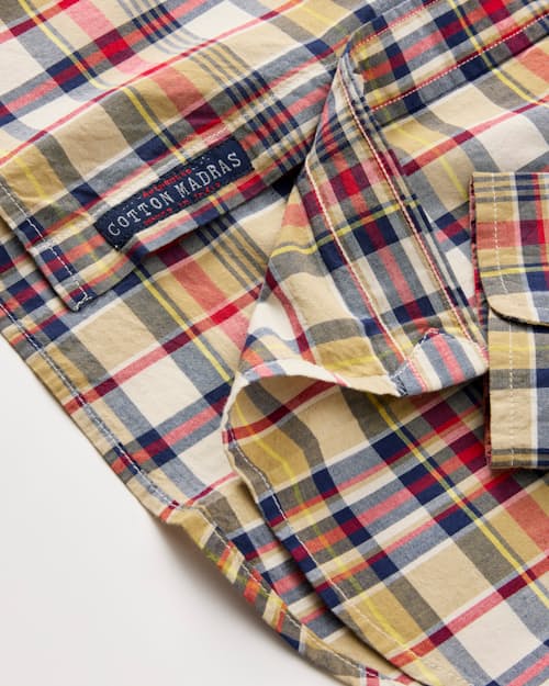 laydown detail image of Madras Long Sleeve Button Down