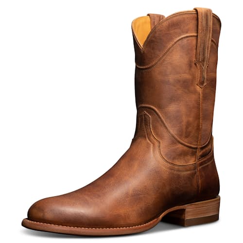 laydown image of Earl Goat Leather Roper Boot