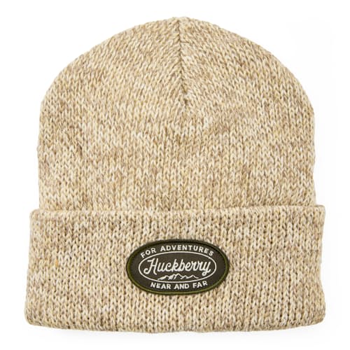 laydown image of Lined Rag Wool Patch Beanie