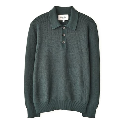 laydown image of Long Sleeve Slouchy Polo