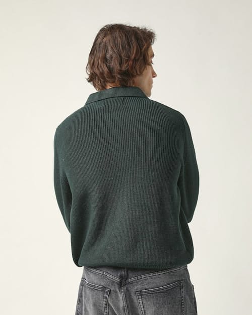 on model image of Long Sleeve Slouchy Polo