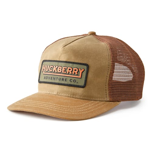 laydown image of Adventure Co. Waxed Canvas Trucker Hat
