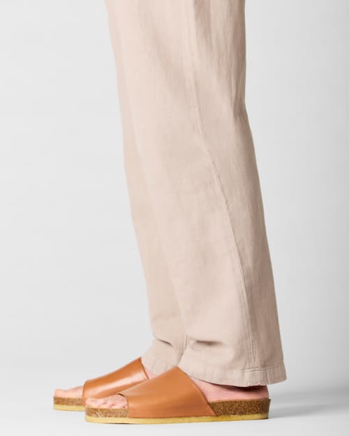 on model image of Cotton Linen Drawstring Pant