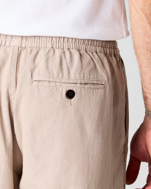 on model image of Cotton Linen Drawstring Pant