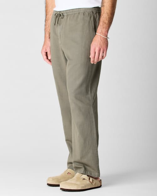 on model image of Cotton Linen Drawstring Pant