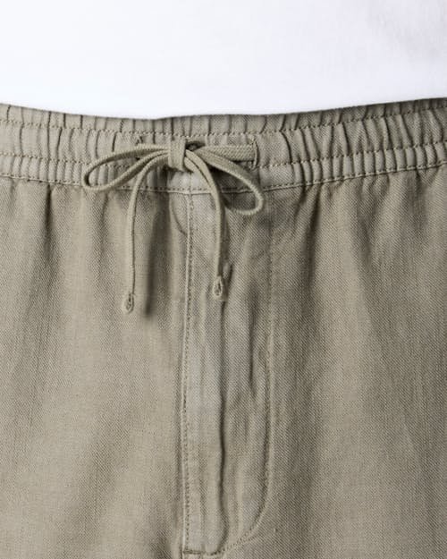 on model image of Cotton Linen Drawstring Pant