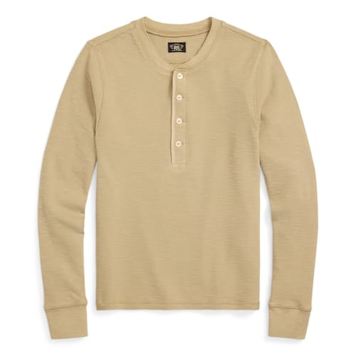 laydown image of Women's Waffle Knit Henley