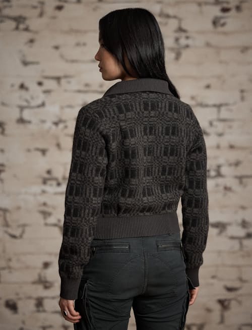 on model image of Women's Wool Blend Cardigan Sweater