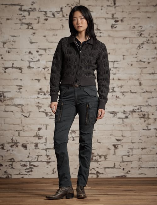 on model image of Women's Wool Blend Cardigan Sweater