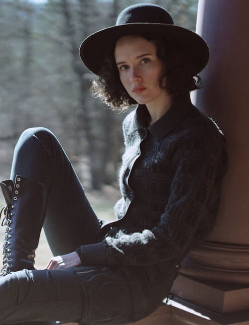 lifestyle image of Women's Wool Blend Cardigan Sweater
