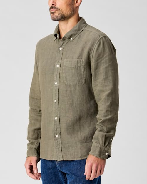 on model image of Classic Linen Shirt